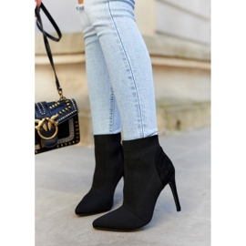 S.Barski Bottes pour femmes avec une chaussette sur un talon haut noir Last Night le noir 1 S.Barski Bottes pour femmes avec une chaussette sur un talon haut noir Last Night le noir 1
