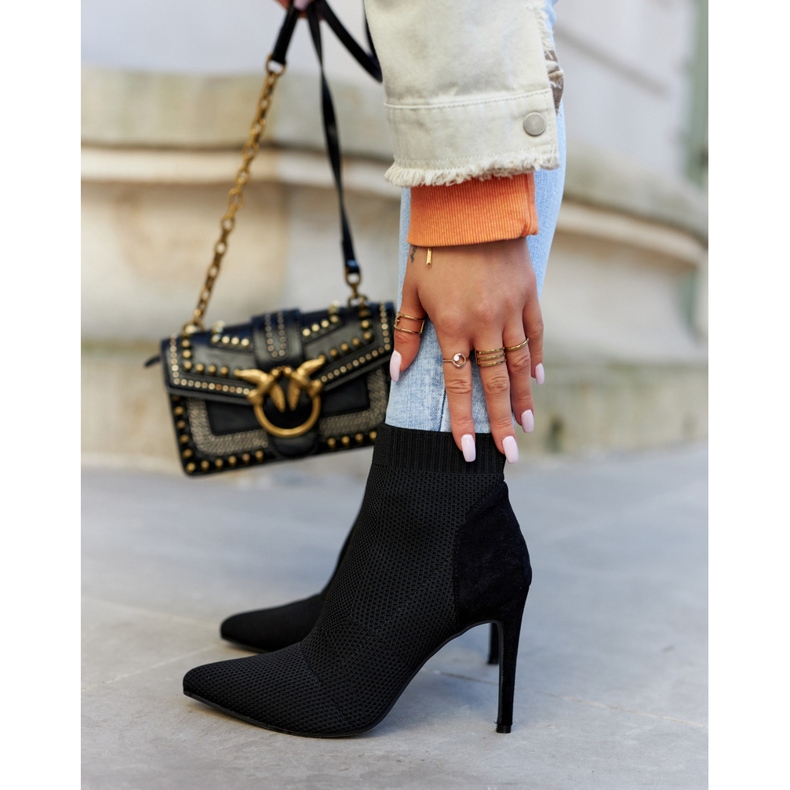 S.Barski Bottes pour femmes avec une chaussette sur un talon haut noir Last Night le noir 2 S.Barski Bottes pour femmes avec une chaussette sur un talon haut noir Last Night le noir 2