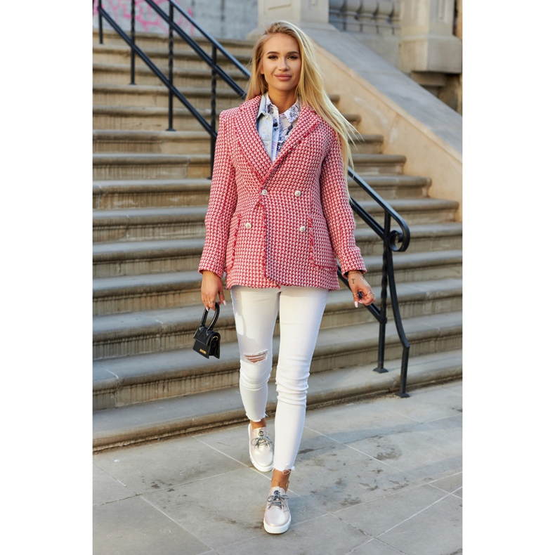 S.Barski Baskets en cuir pour femmes avec métallisé Carrey rose beige 1