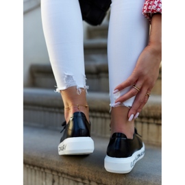 S.Barski Baskets Femme En Cuir Avec Décoration Carrey Noire le noir 2