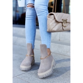 Bottines en daim à la mode avec une coupe beige Forget Me 1