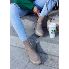 Bottines en daim à la mode avec une coupe beige Forget Me 5