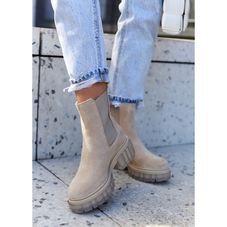 Lemar Bottines Femme Daim Beige clair Kennel 1