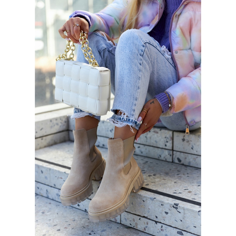 Lemar Bottines Femme Daim Beige clair Kennel 2