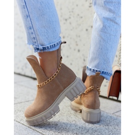 Bottines en daim à la mode avec une coupe camel Forget Me brun 3
