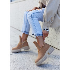Bottines en daim à la mode avec une coupe camel Forget Me brun 5