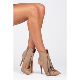 Comer Bottes à la mode avec des franges brun 2
