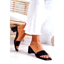 FJ1 Sandales Netty en cuir noir sur le talon 3