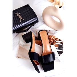 FJ1 Sandales Netty en cuir noir sur le talon 4