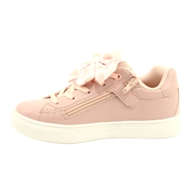 American Club Baskets sportives roses des filles avec un arc et un papillon américain club es64 1
