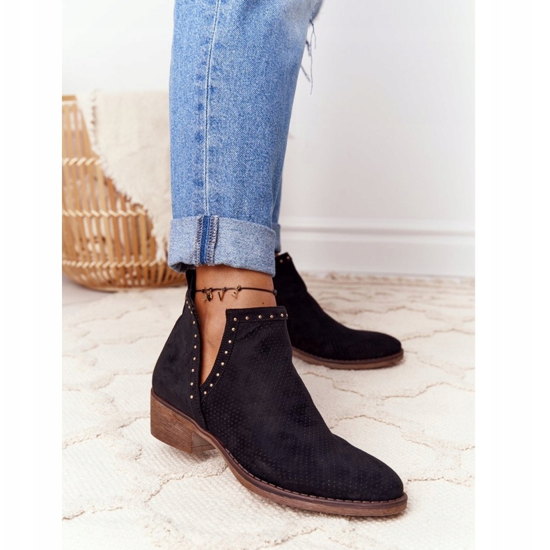 PS1 Bottines ajourées Clever noires à découpes 2