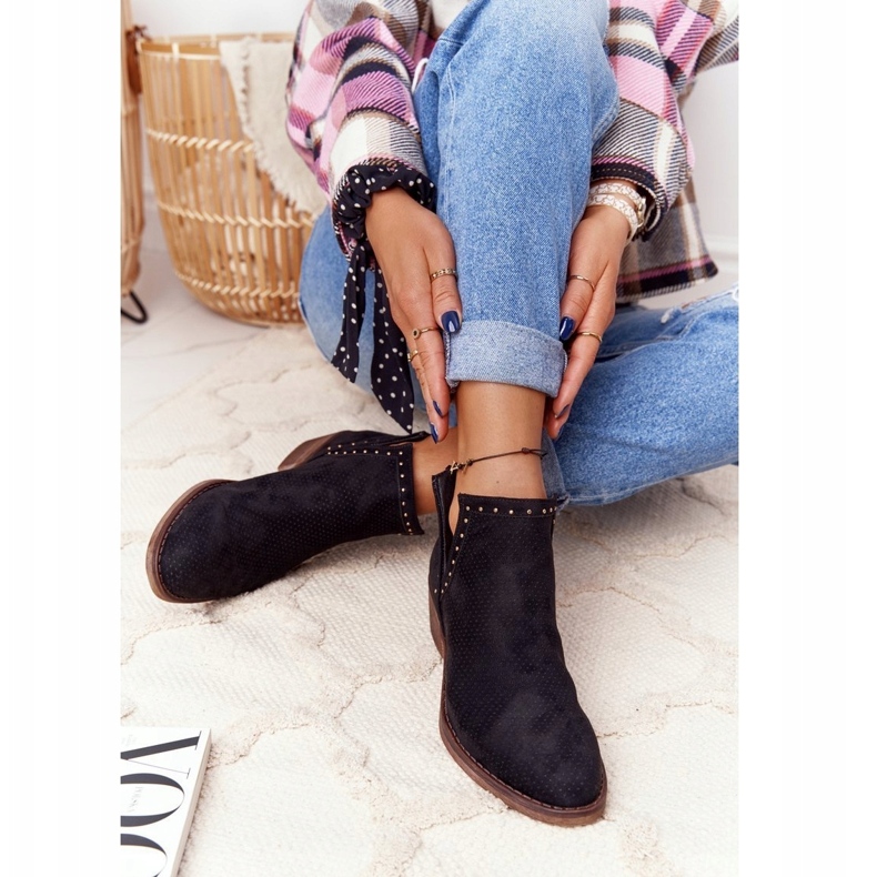 PS1 Bottines ajourées Clever noires à découpes 3