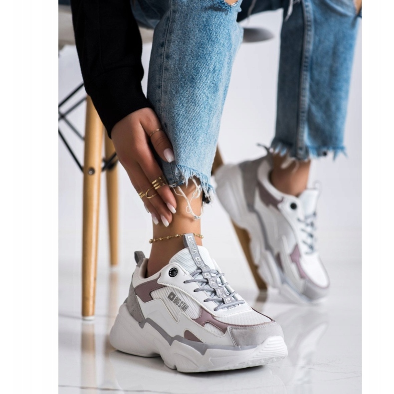 Baskets pour femmes Big Star HH274255 beige blanc 3