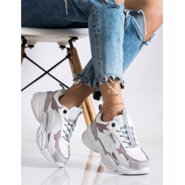 Baskets pour femmes Big Star HH274255 beige blanche 2