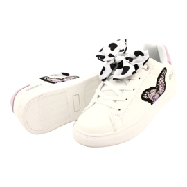 Baskets de sport blanches avec nœud et papillon American Club ES64 3