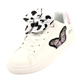 Baskets de sport blanches avec nœud et papillon American Club ES64 4