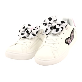 Baskets de sport blanches avec nœud et papillon American Club ES64 2
