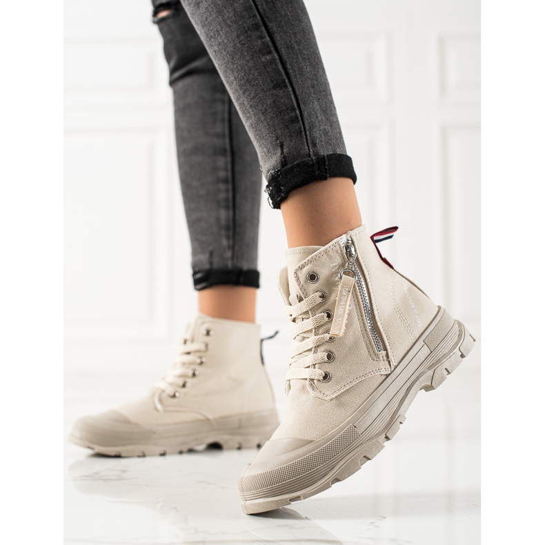 Sabatina Baskets à fermeture éclair beige 2