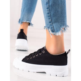 TRENDI Baskets noires sur la plate-forme blanche le noir 2 TRENDI Baskets noires sur la plate-forme blanche le noir 2