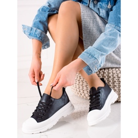 TRENDI Baskets noires décontractées le noir 1