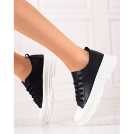 TRENDI Baskets noires décontractées le noir 2