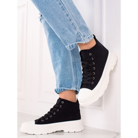 TRENDI Baskets confortables sur la plateforme le noir 1
