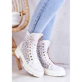 FILIPCZYK Bottines en cuir ajouré Aileen blanc blanche 1