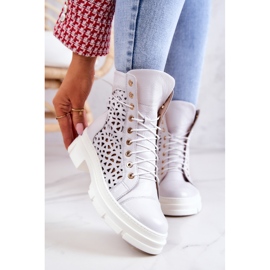 FILIPCZYK Bottines en cuir ajouré Aileen blanc blanche 2