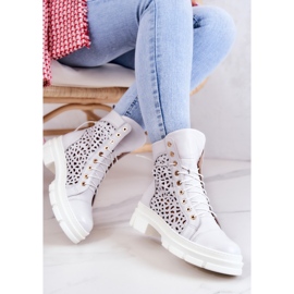 FILIPCZYK Bottines en cuir ajouré Aileen blanc blanche 5
