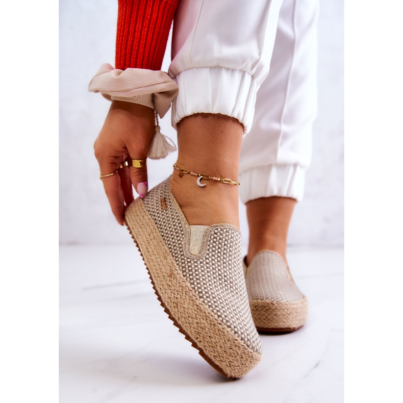 Baskets Tressées Femme Slip On Big Star JJ274394 Beige 1