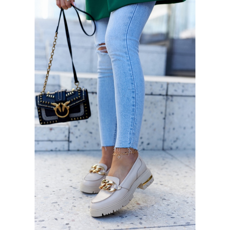 PA2 Mocassins Femme Mocassins Cuir Beige Mollie 1