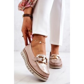 Lemar Mocassins en cuir pour femmes sur plateforme Venesia beige 1 Lemar Mocassins en cuir pour femmes sur plateforme Venesia beige 1