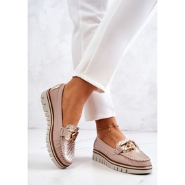 Lemar Mocassins en cuir pour femmes sur plateforme Venesia beige 2 Lemar Mocassins en cuir pour femmes sur plateforme Venesia beige 2