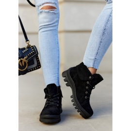 S.Barski Bottines Daim Nouées Dalles Noires le noir 2