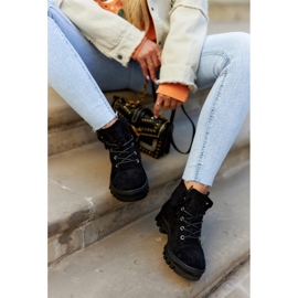 S.Barski Bottines Daim Nouées Dalles Noires le noir 5