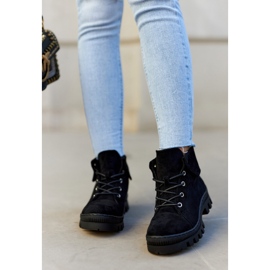 S.Barski Bottines Daim Nouées Dalles Noires le noir 1