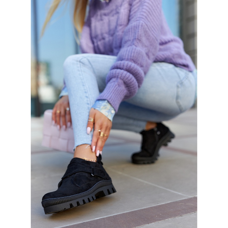 S.Barski Trappers Remgate en daim noir avec fermeture éclair 2