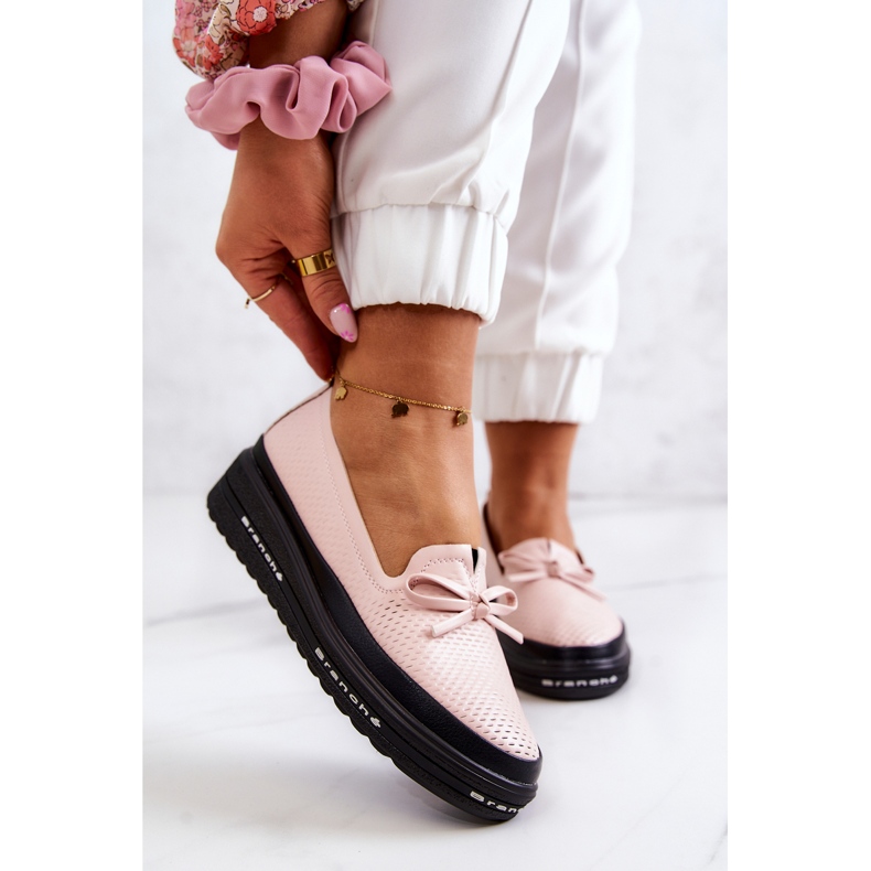 Vinceza Mocassins Cuir Femme Rose Cannes 1