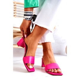 FJ1 Chaussons En Cuir Sur Le Talon Rose Netty 3