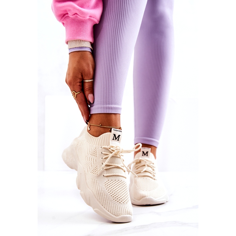 PS1 Chaussures Sport Baskets Tissu Beige clair Nolene 2