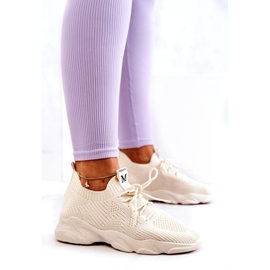 PS1 Chaussures Sport Baskets Tissu Beige clair Nolene 4