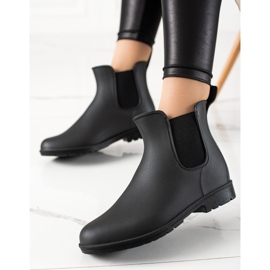 TRENDI Bottes de pluie noires classiques 1