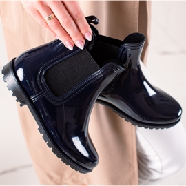 TRENDI Bottes de pluie laquées bleu marine 1