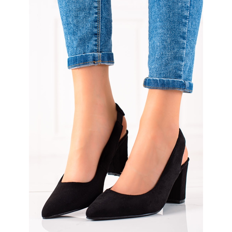 Evento Escarpins à talon découvert le noir 1