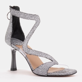 Marco Shoes Sandales Ava élégantes blanche le noir 1