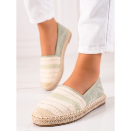 Anesia Paris Espadrilles décontractées beige vert 3