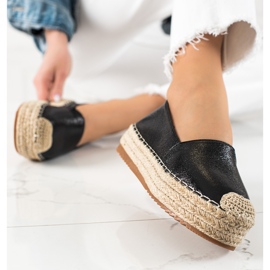 Clowse Espadrilles noires scintillantes 1