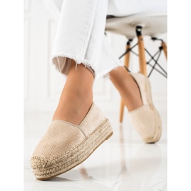 Bestelle Espadrilles Beiges Sur La Plateforme 1