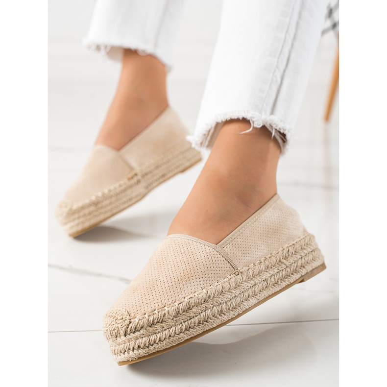 Bestelle Espadrilles Beiges Sur La Plateforme 2