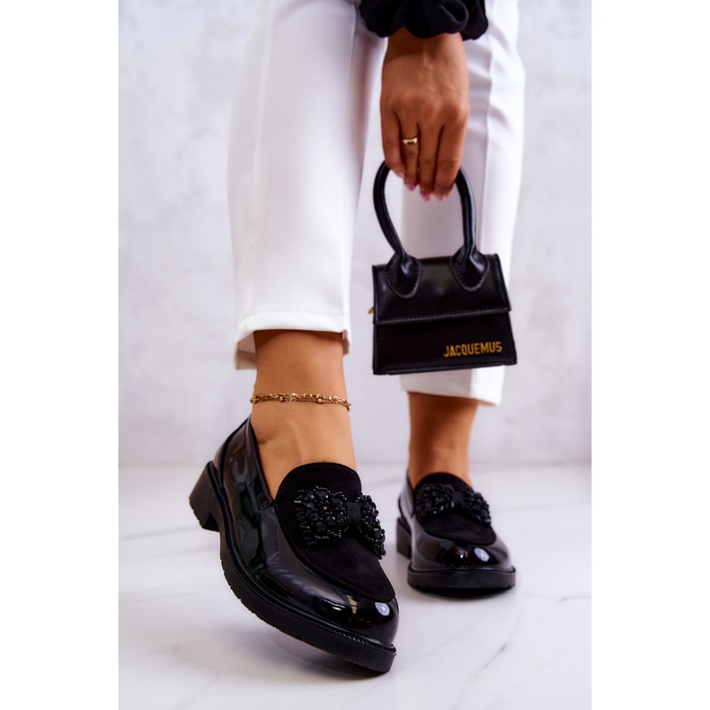 S.Barski Mocassins Laqués Élégants Mocassins Noir Belize 1